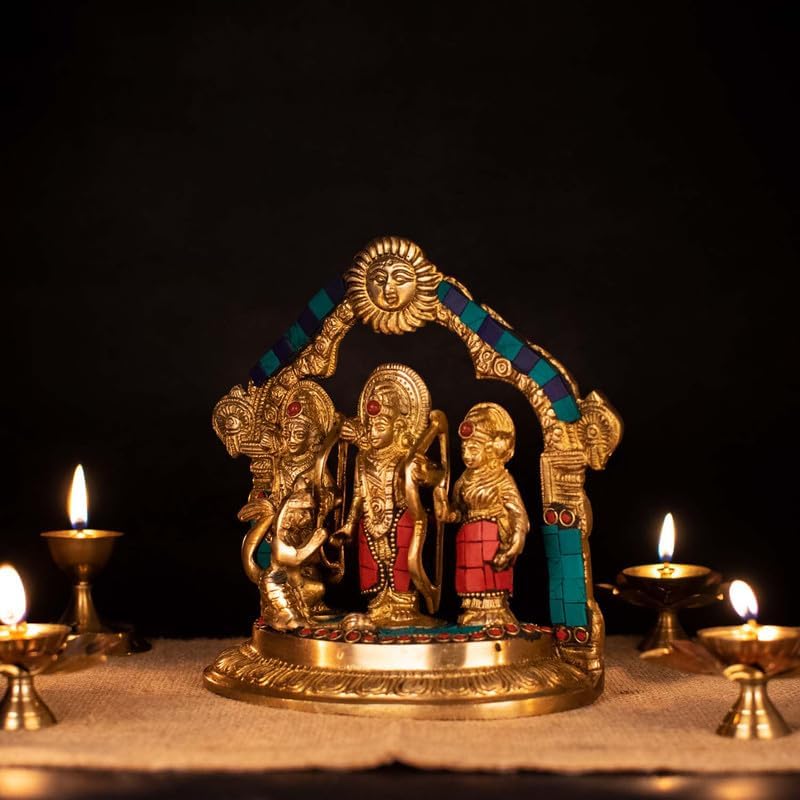 Statuestudio Antique Brass Ram Darbar Statue - 75 Inch