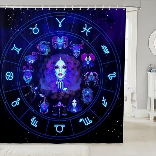 Virgo Bath Curtain Set 72x72 12 Constellations