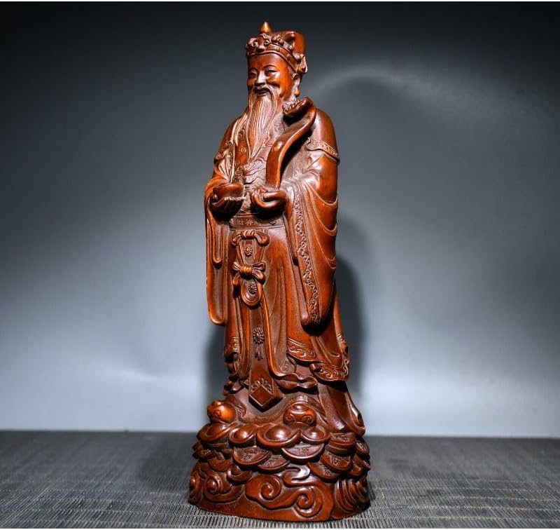 LimpaC Handcrafted Boxwood Wealth God Statue