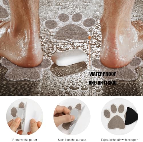 Secopad Non-Slip Bathtub Stickers 24pcs Bear Paw Design