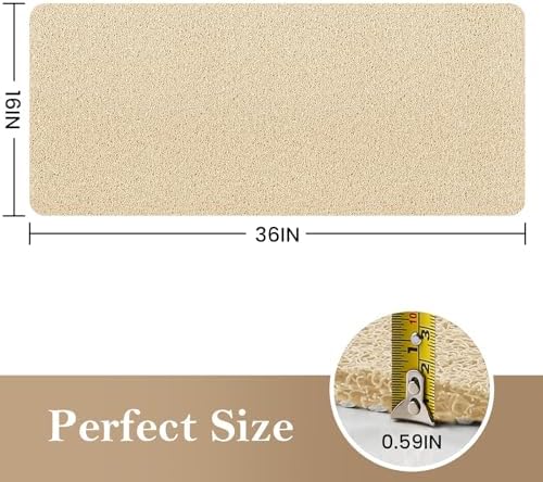 SoftDuo Non-Slip Shower Mat 36x16 Inch PVC Loofah