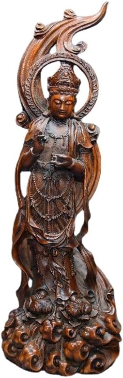Handcrafted Avalokitesvara Boxwood Buddha Statue