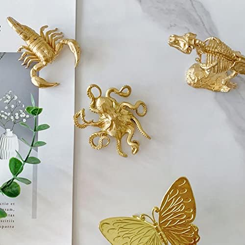 Pewery Gold Mini Octopus Figurine Home Office Garden Decor