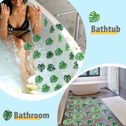 Yaomiao 24 Pcs Non Slip Bathtub Stickers with Scraper
