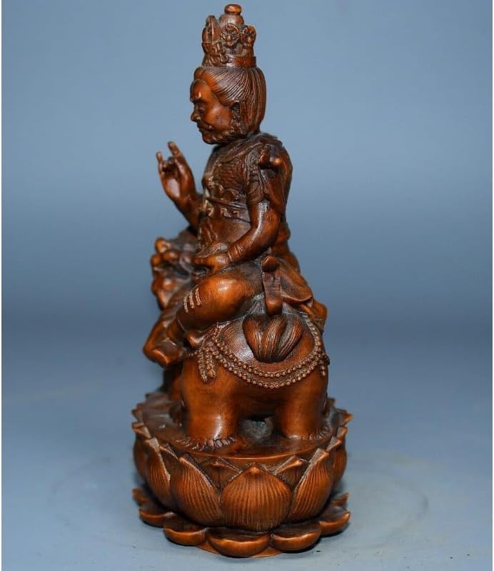 Collection Mini Boxwood Yellow Jambhala Statues Handmade Decor