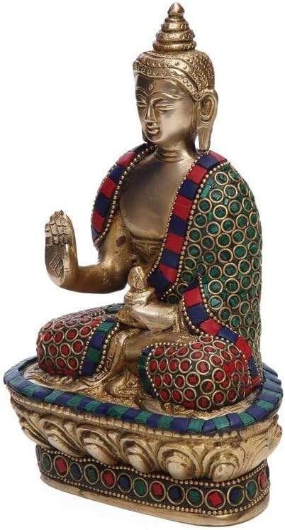 Brass Buddha Statue 18 CM Meditating Figurine