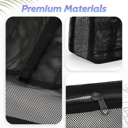 Portable Mesh Shower Caddy with Side Pocket - Black