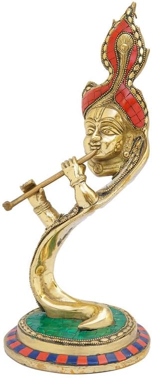 Statuestudio Krishna Flute Brass Idol 13 Inch