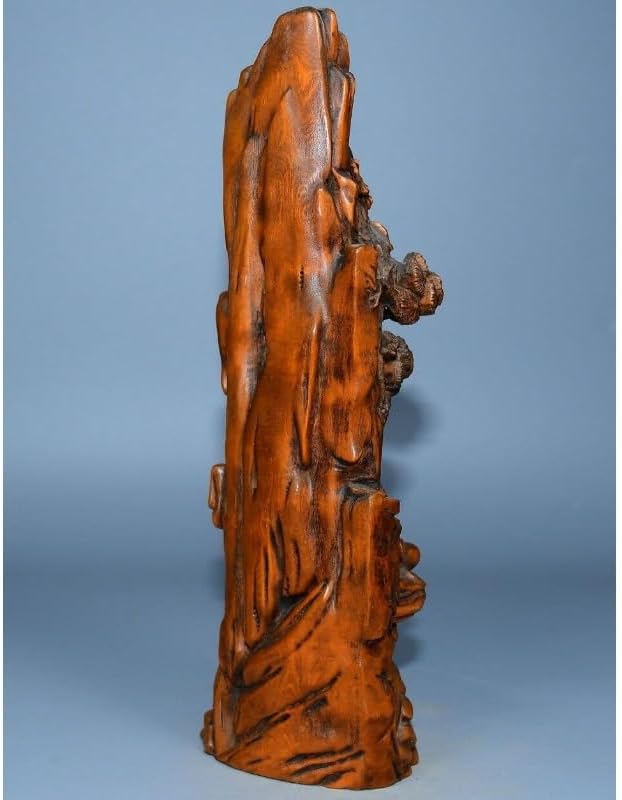 Handcrafted Mini Boxwood Dharma Pine Statue