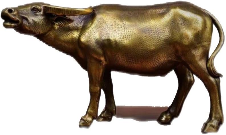 Usoway Pure Brass Water Buffalo Feng Shui Ornament for Living Room Office