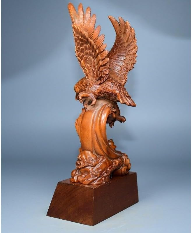 LimpaC Handcrafted Boxwood Hawk Statue Decor