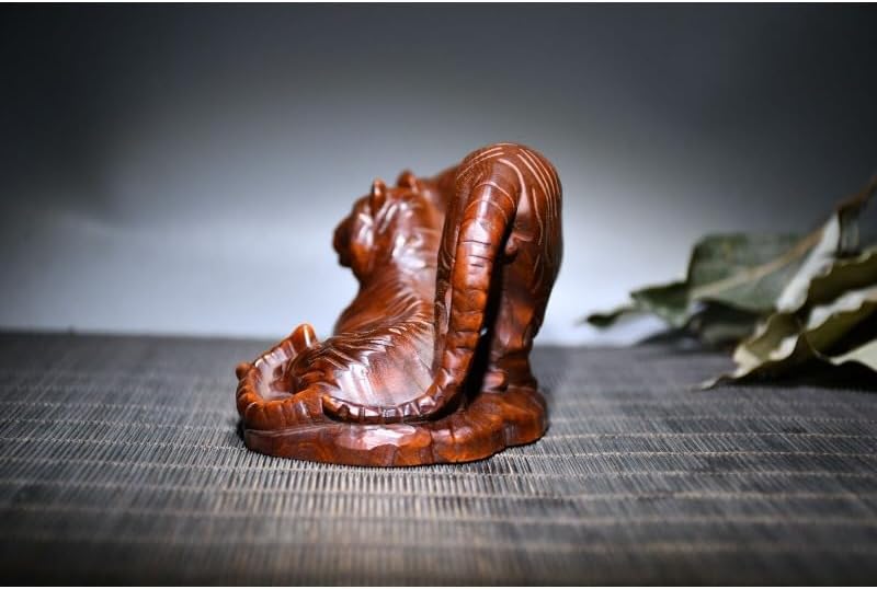 LimpaC Collection Boxwood Two Tiger Statues Meditating Sculpture