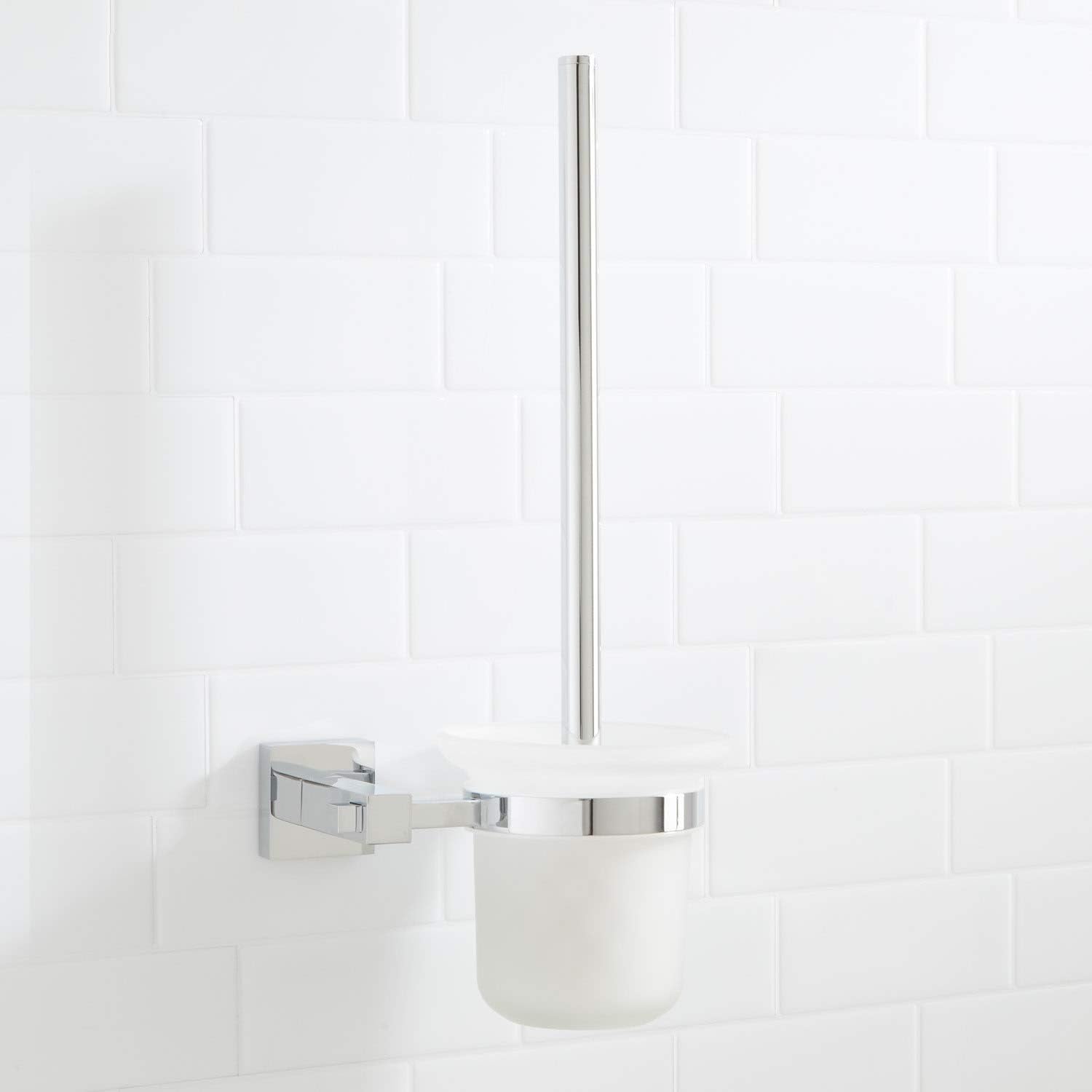 Signature Hardware Albury Wall-Mount Toilet Brush Holder - Chrome