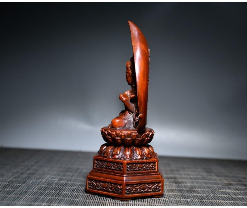Handmade Boxwood Kwan-Yin Statue for Home Decor