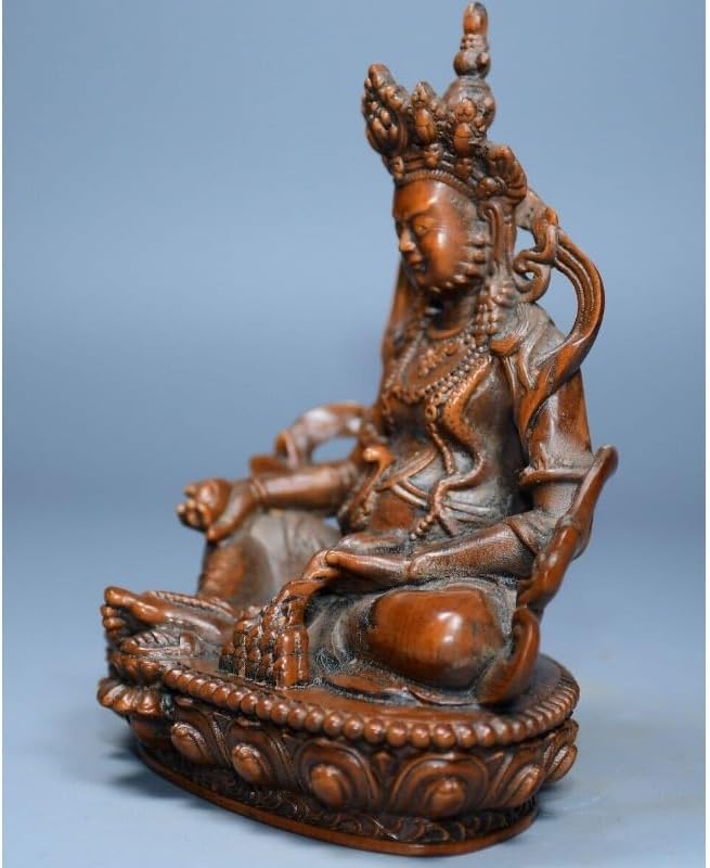 Handcrafted Boxwood Wealth God Statue for Home Decor