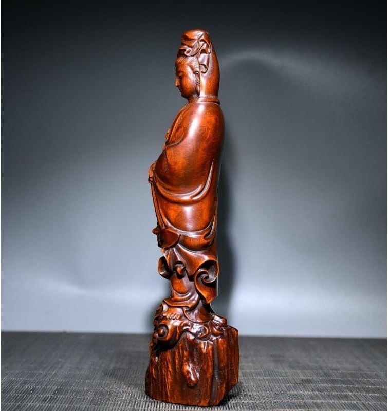 Handcrafted Guanyin Kwan-yin Statue with Prayer Pearls