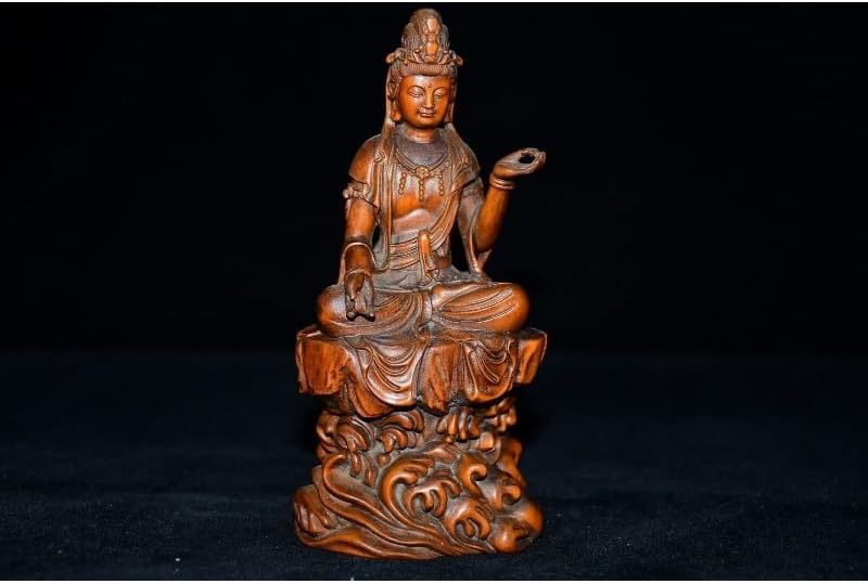 LimpaC Collection Boxwood Kwan-yin Statue Handmade Decor