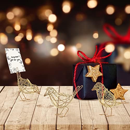 ZZZ TYLOO Gold-Wire Bird Statues Trio Decor Set