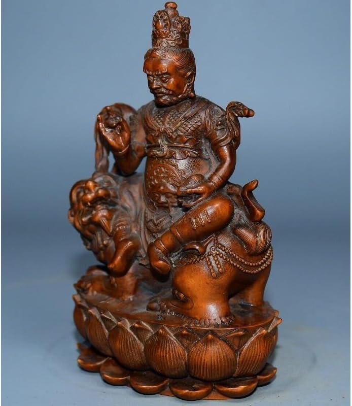 Collection Mini Boxwood Yellow Jambhala Statues Handmade Decor