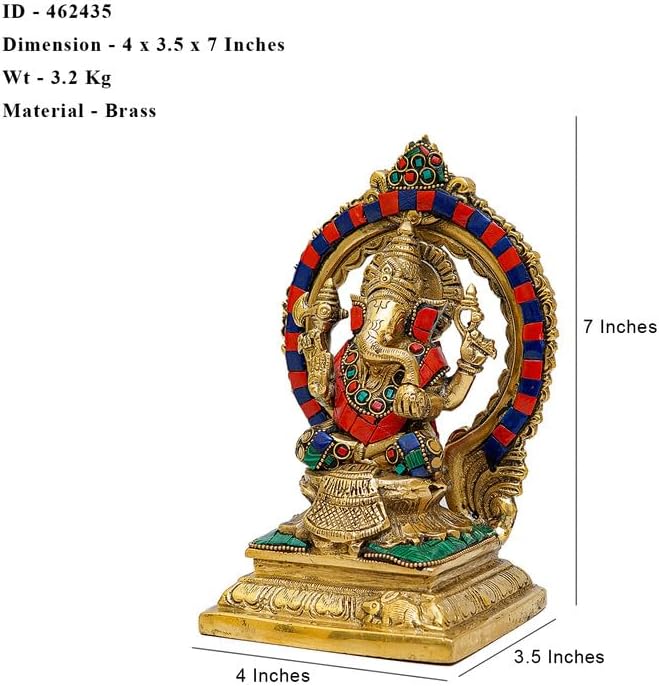 Statuestudio Sitting Ganesha Lakshmi Brass Statue 1