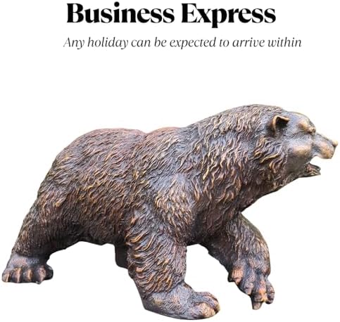 Bronze Grizzly Bear Statue 11 Inch Handmade Wildlife Sculpture