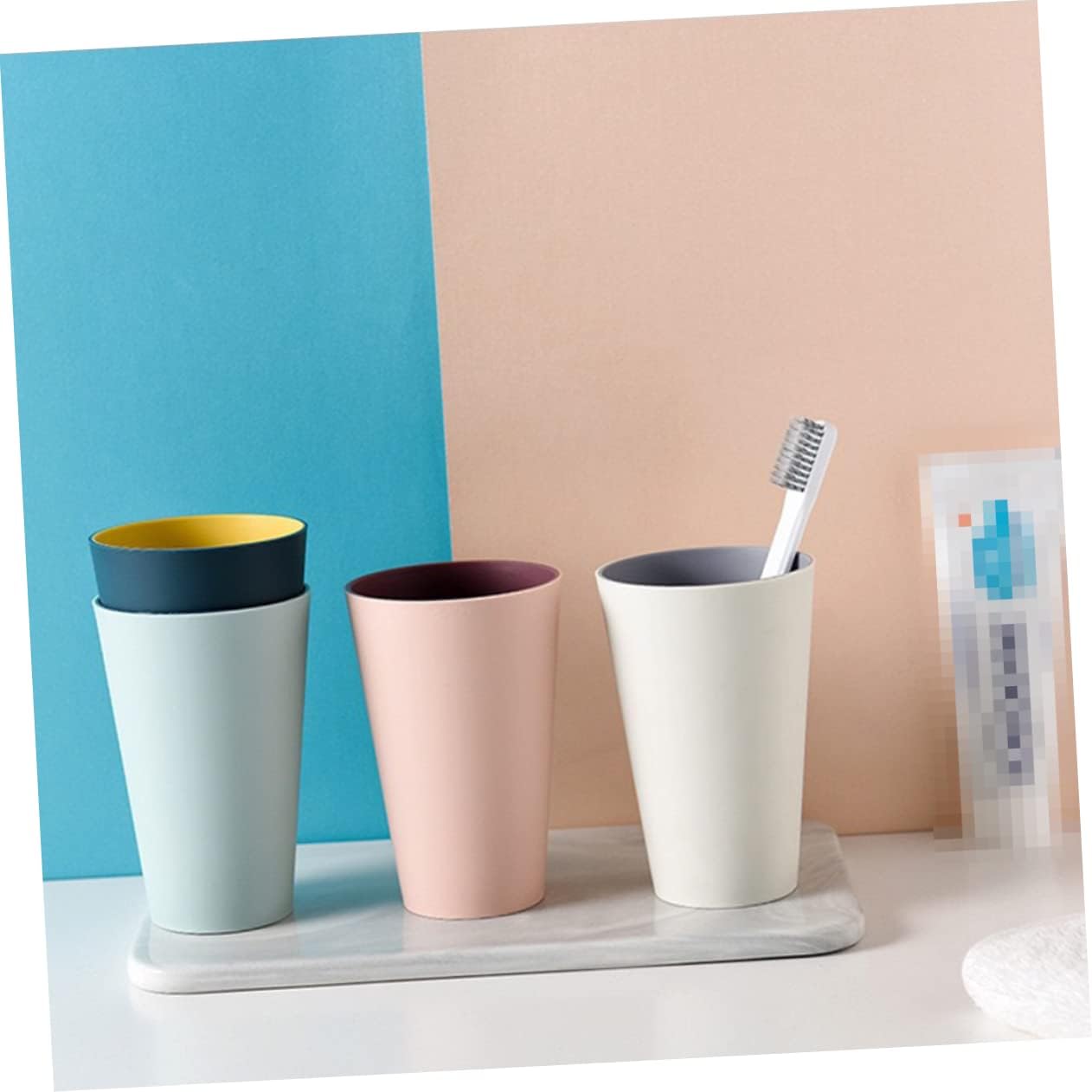 Luxshiny Reusable Toothbrush Tumbler Holder