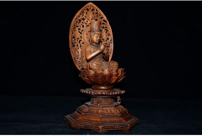 Handmade Boxwood Buddha Statues Decor