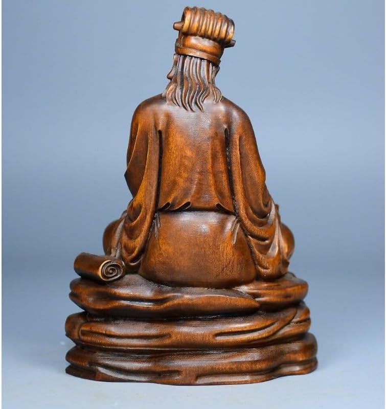 LimpaC Boxwood Zhuge Liang Meditating Statue Decor
