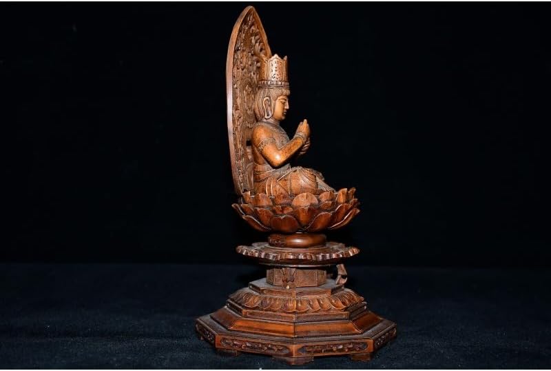 Handmade Boxwood Buddha Statues Decor