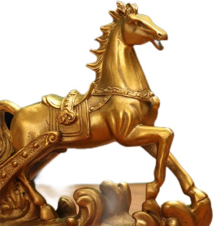 Usoway Copper Horse and Money Brass Car Ornament Decor