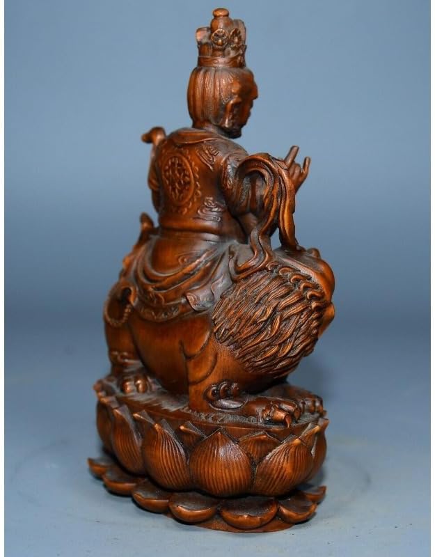 Collection Mini Boxwood Yellow Jambhala Statues Handmade Decor