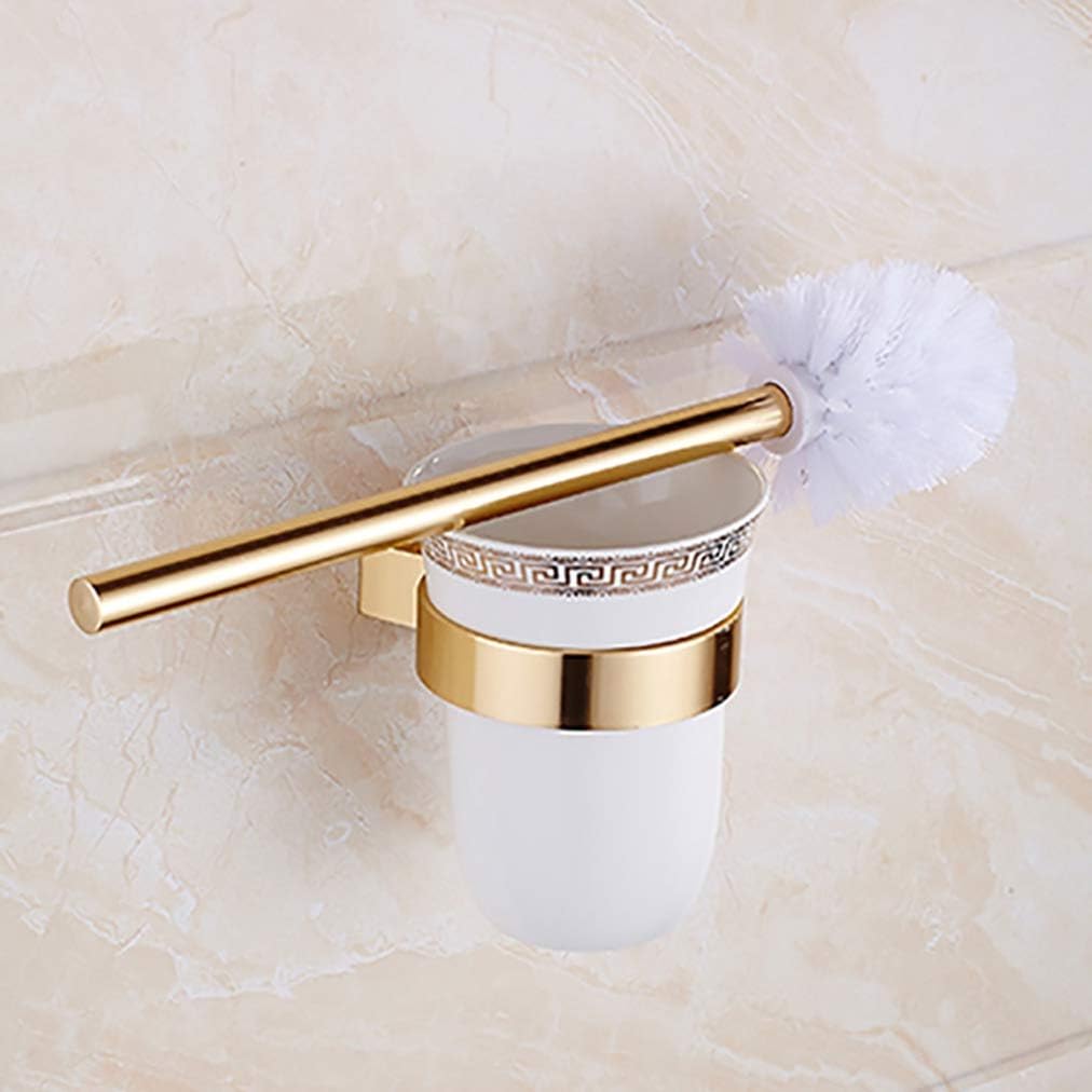 LUDSUY Toilet Brush Holder Set - Rustproof Metal Toilet Accessories