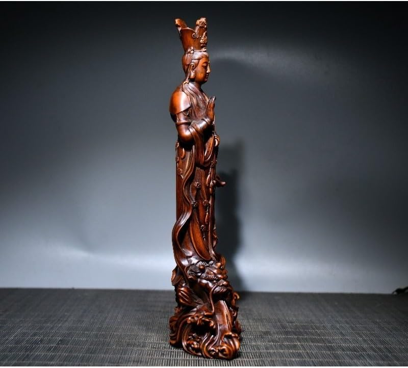 LimpaC Handcrafted Boxwood Guanyin Statue