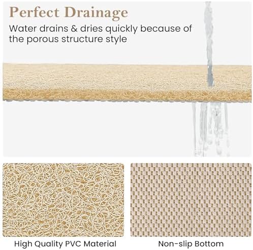 SoftDuo Non-Slip Shower Mat 36x16 Inch PVC Loofah