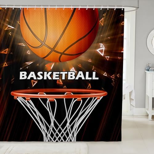 Feelyou Basketball Shower Curtain Set 72x78