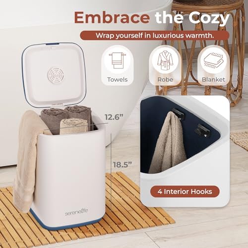 SereneLife Towel Warmer Bucket With Timer - 23L 2 Towels Blue