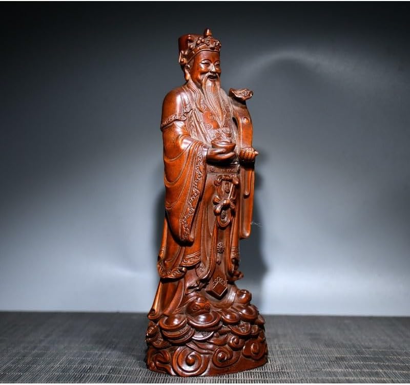 LimpaC Handcrafted Boxwood Wealth God Statue