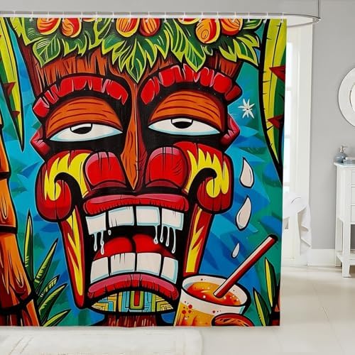 Erosebridal Tiki Warrior Shower Curtain 72x72