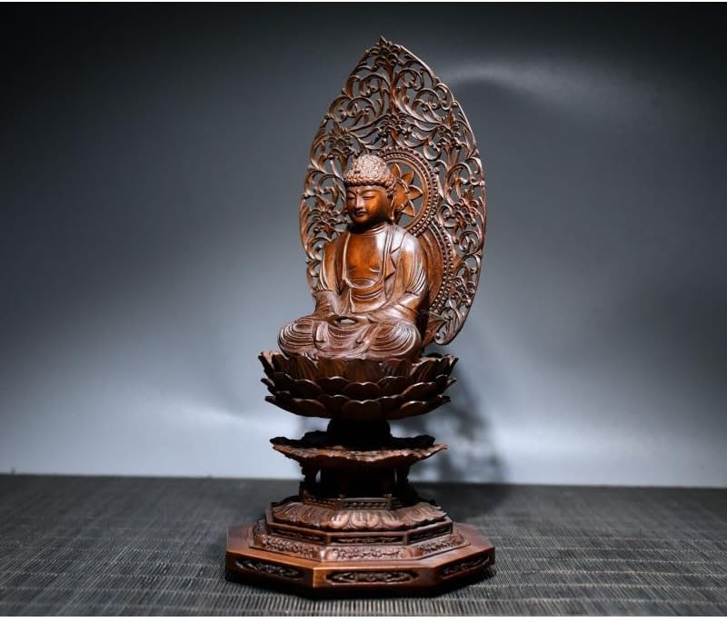 Handcrafted Buddha Sitting Statue - Boxwood Rulai Meditation Figurine