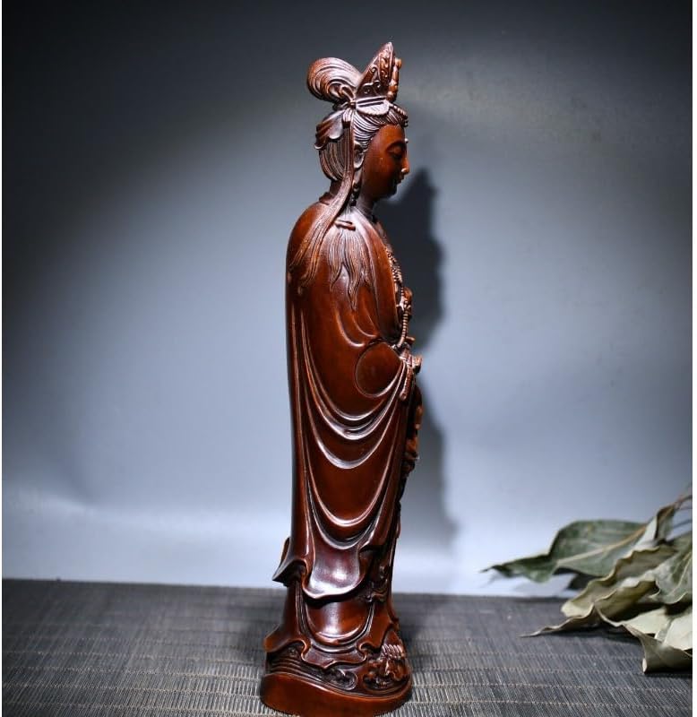 LimpaC Handmade Boxwood Guanyin Statue