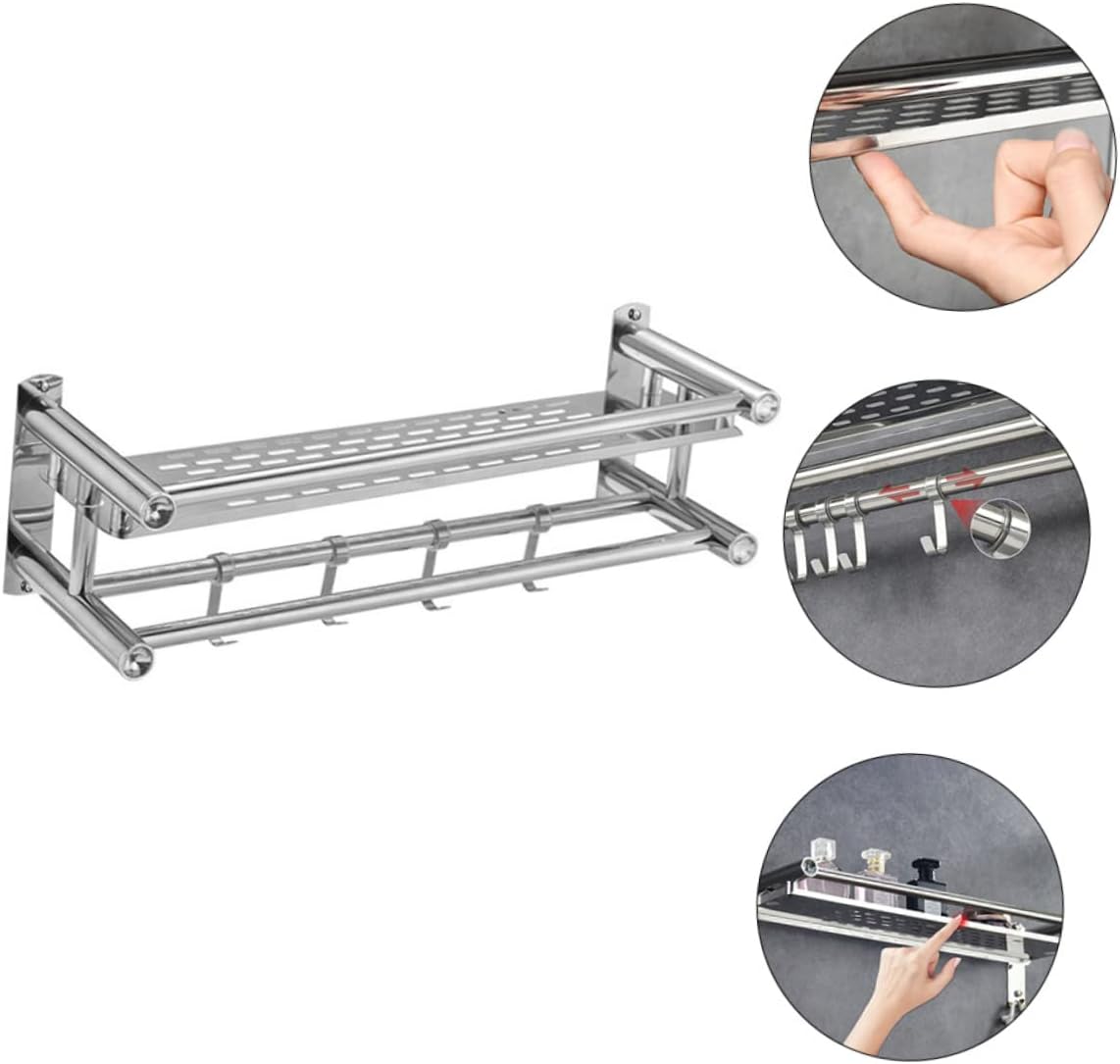LIFKOME Bathroom Storage Rack with Movable Hooks