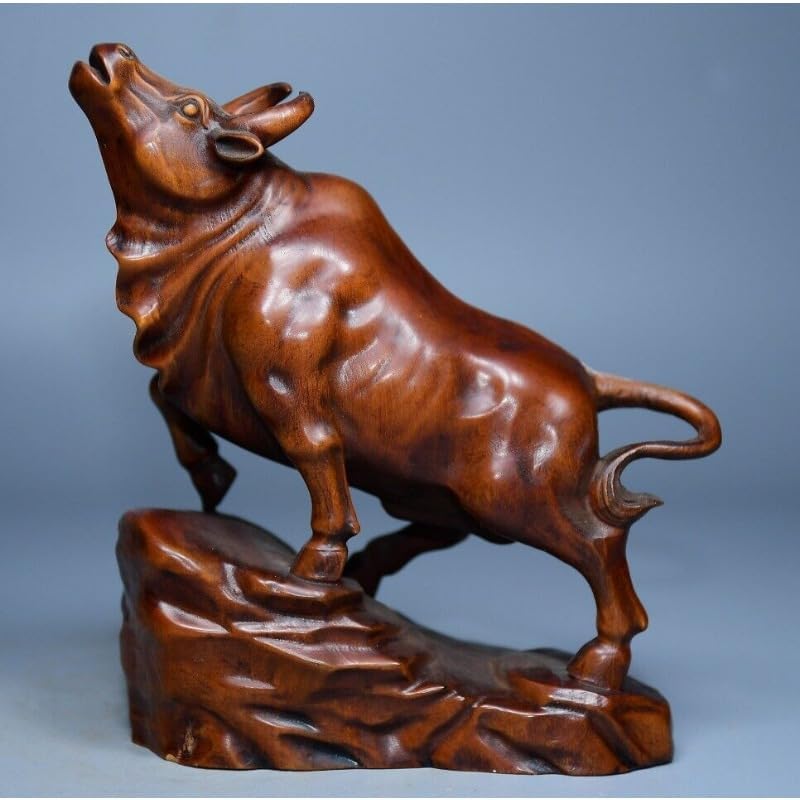LimpaC Collection Boxwood 12 Zodiac Ox Statues Handcrafted