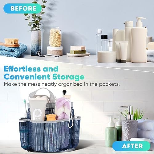 EUDELE Mesh Shower Caddy Portable with 8 Pockets