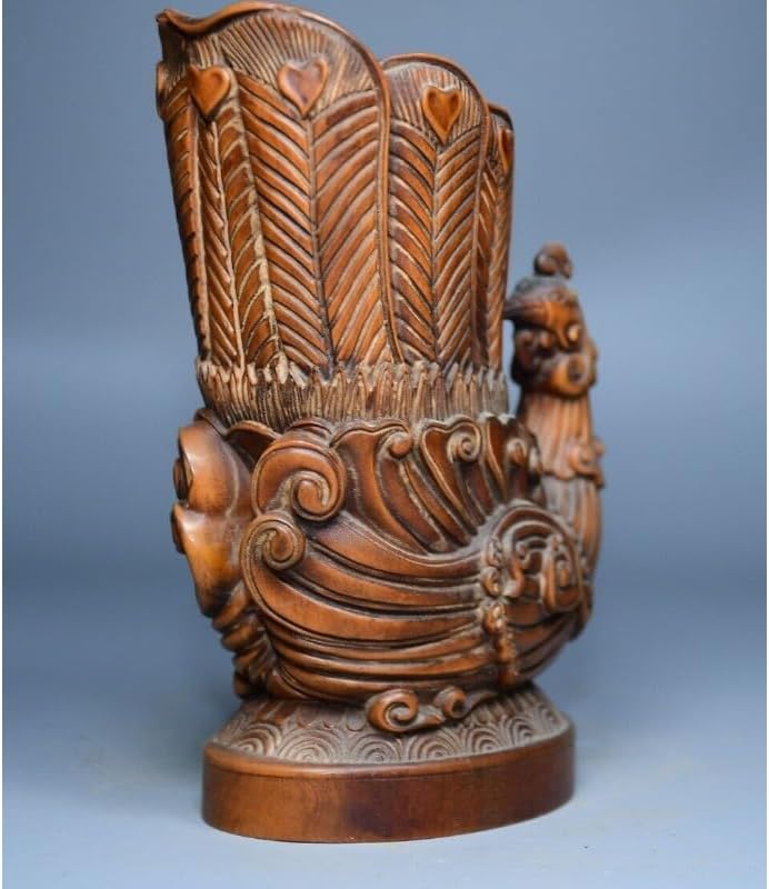 LimpaC Handcrafted Boxwood Phoenix Statues Decor