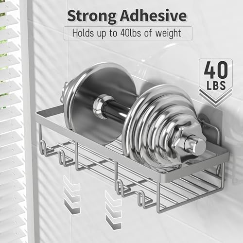 Liuoud 5 Pack Shower Caddy Organizer with Durable Stainless Steel and Strong Adhesive
