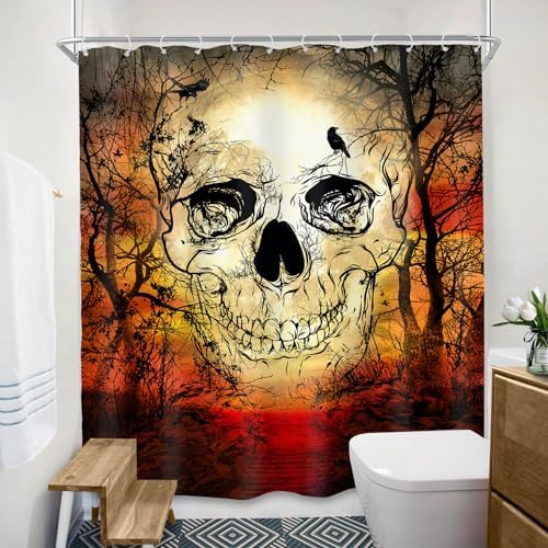 SVBright Gothic Skull Shower Curtain Set 60x72