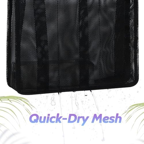 Portable Mesh Shower Caddy with Side Pocket - Black