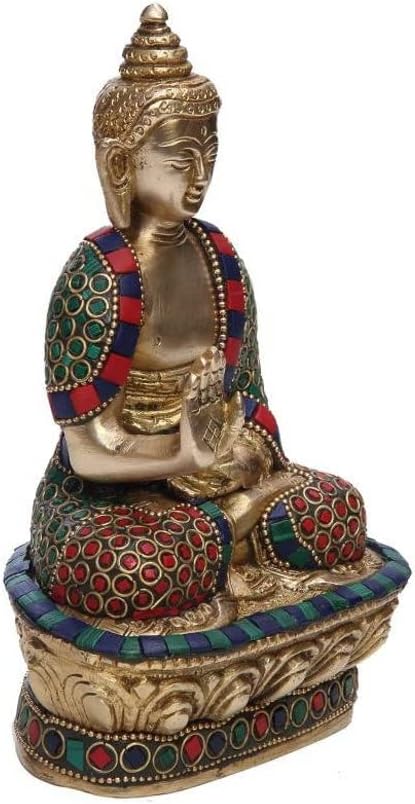 Brass Buddha Statue 18 CM Meditating Figurine