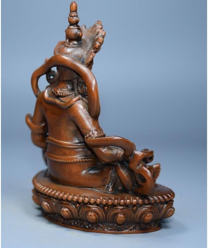 Handcrafted Boxwood Wealth God Statue for Home Decor