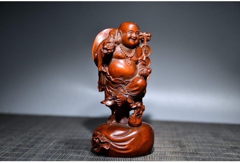 LimpaC Collection Boxwood Maitreya Buddha Statues Handmade Decor